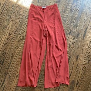 Glamorous Nasty Gal Red Hi Waisted Wide Leg Pants